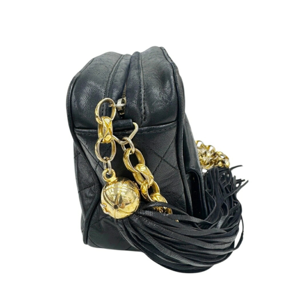 CHANEL Black Lambskin Leather Shoulder Bag - Picture 3 of 16